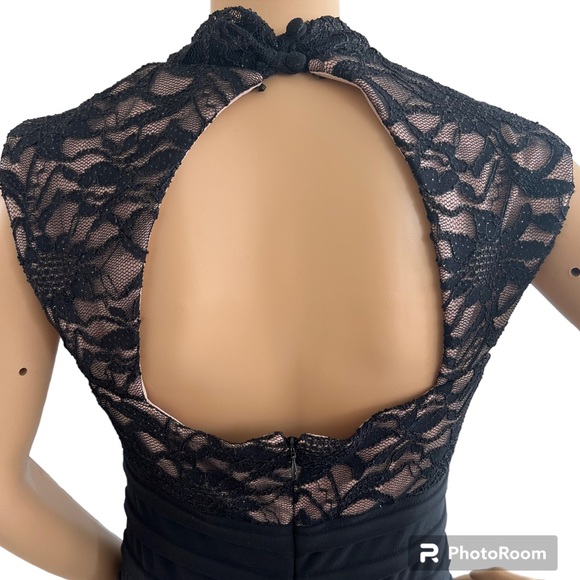 R & M Richards Petite Lace Chiffon Gown - Picture 7 of 8